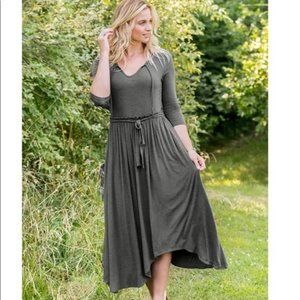 Matilda Jane gray tie waist go west maxi dress